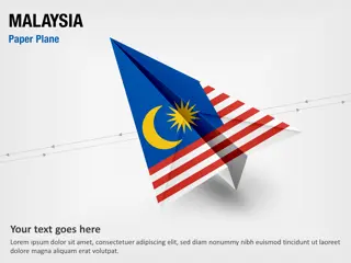 Papierflugzeug mit Malaysia-Flagge