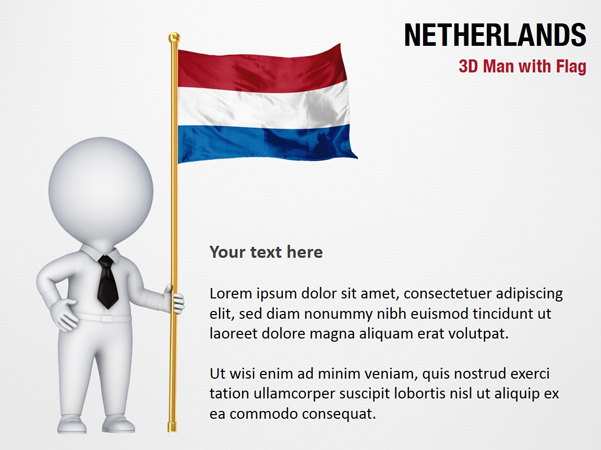 3D Man with Netherlands Flag