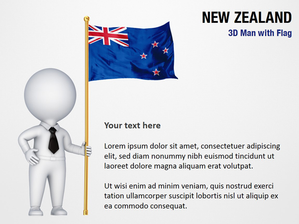 3D Man with New Zealand Flag
