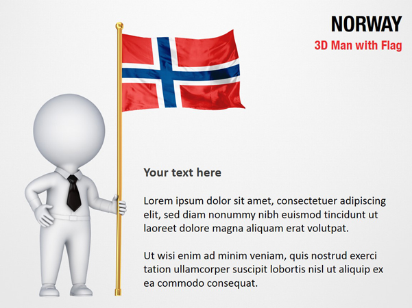 3D Man with Norway Flag