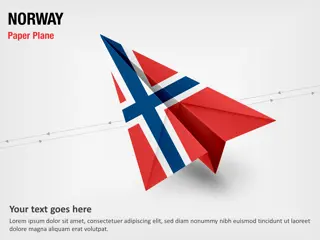 Papierflugzeug mit Norwegen-Flagge