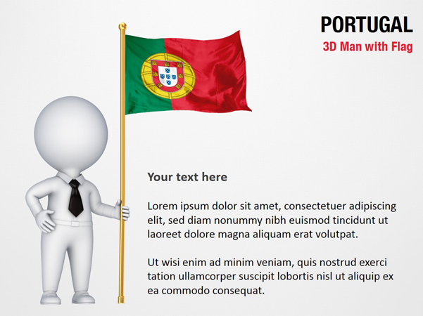 3D Man with Portugal Flag