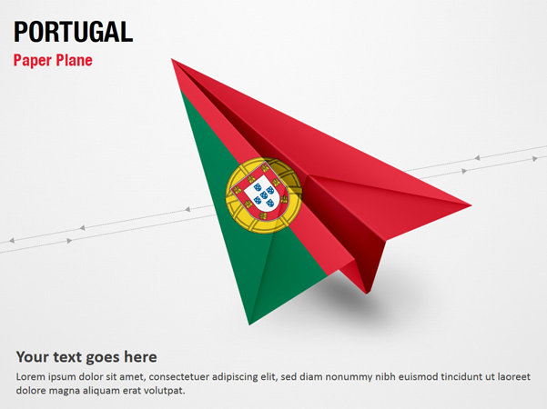 Paper Plane with Portugal Flag
