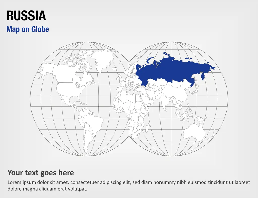 Russia Map on Globe