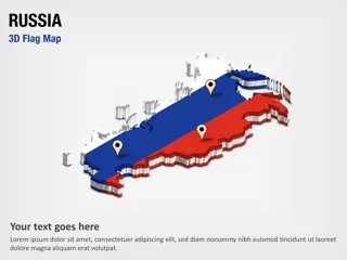 3D-Sektionskarte mit Russland-Flagge