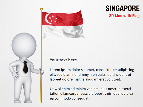 3D Man with Singapore Flag