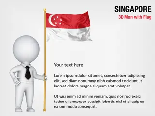 Hombre 3D con bandera de Singapur