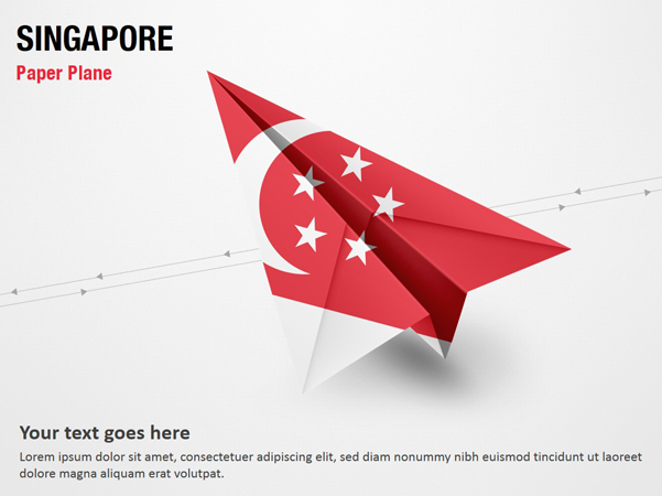 Paper Plane with Singapore Flag