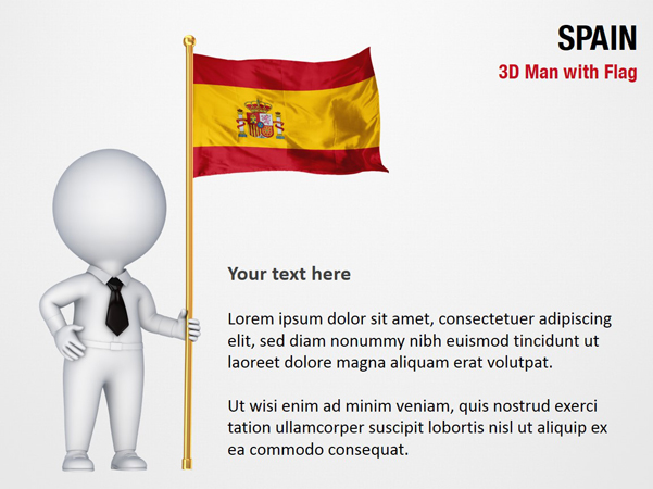 3D Man with Spain Flag