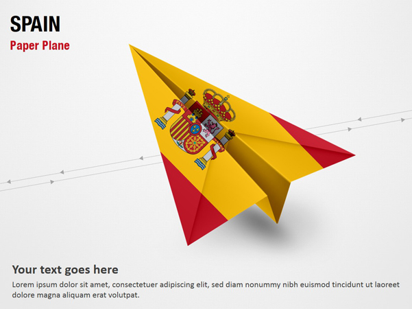 Paper Plane with Spain Flag