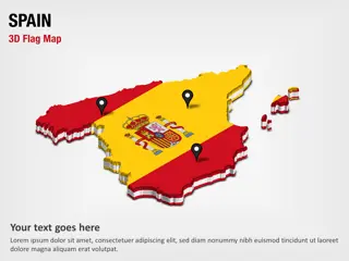 3D-Sektionskarte mit Spanien-Flagge