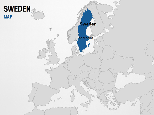 Sweden On World Map Map Slide