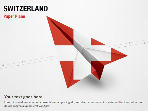 Paper Plane with Switzerland Flag