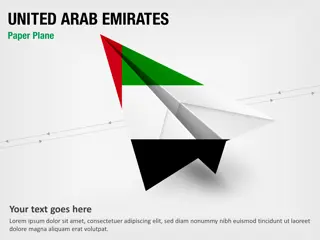 Papierflugzeug mit Flagge der Vereinigten Arabischen Emirate