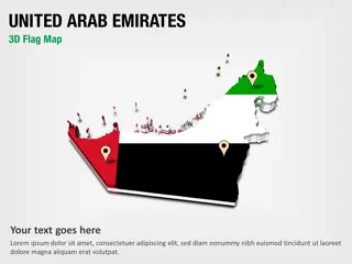 3D-Schnittkarte mit Flagge der Vereinigten Arabischen Emirate