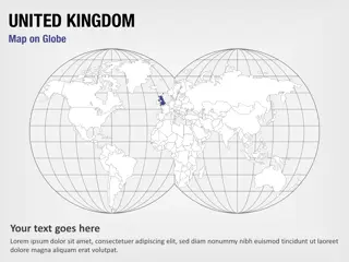 Mapa do Reino Unido no Globo