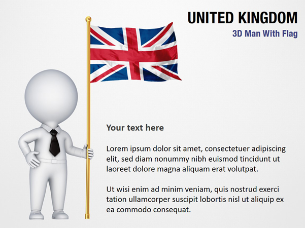 3D Man with United Kingdom Flag