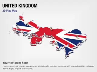 Mapa de Seção 3D com Bandeira do Reino Unido