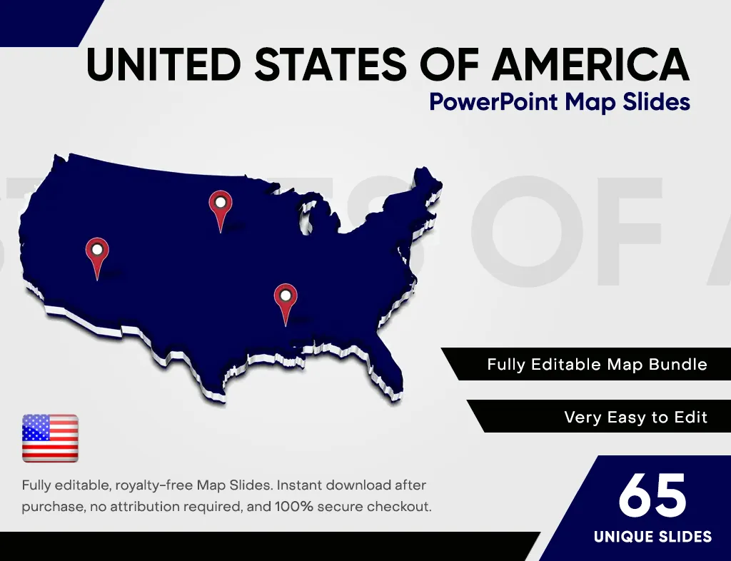 United States of America PowerPoint Map Slides - United States of ...