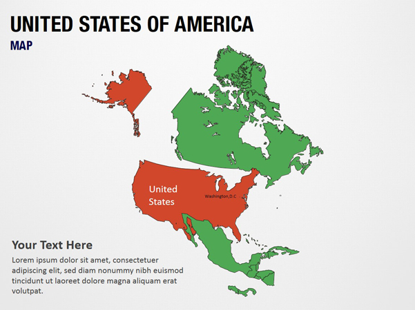 United States of America on World Map
