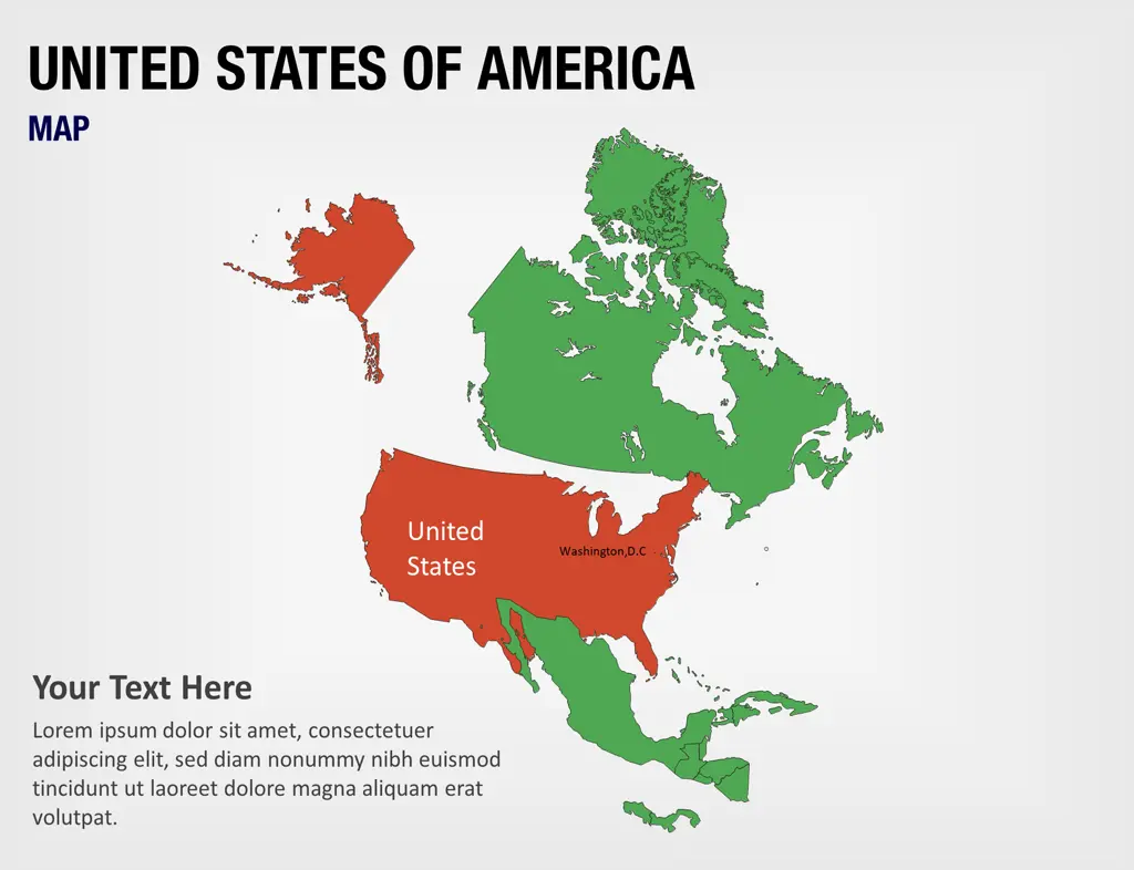 United States of America on World Map