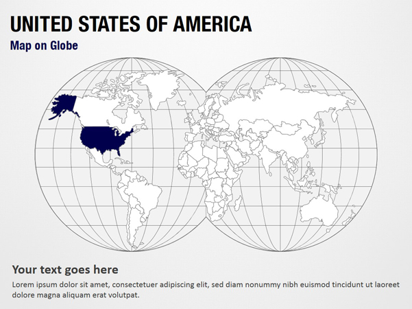 United States of America on Globe