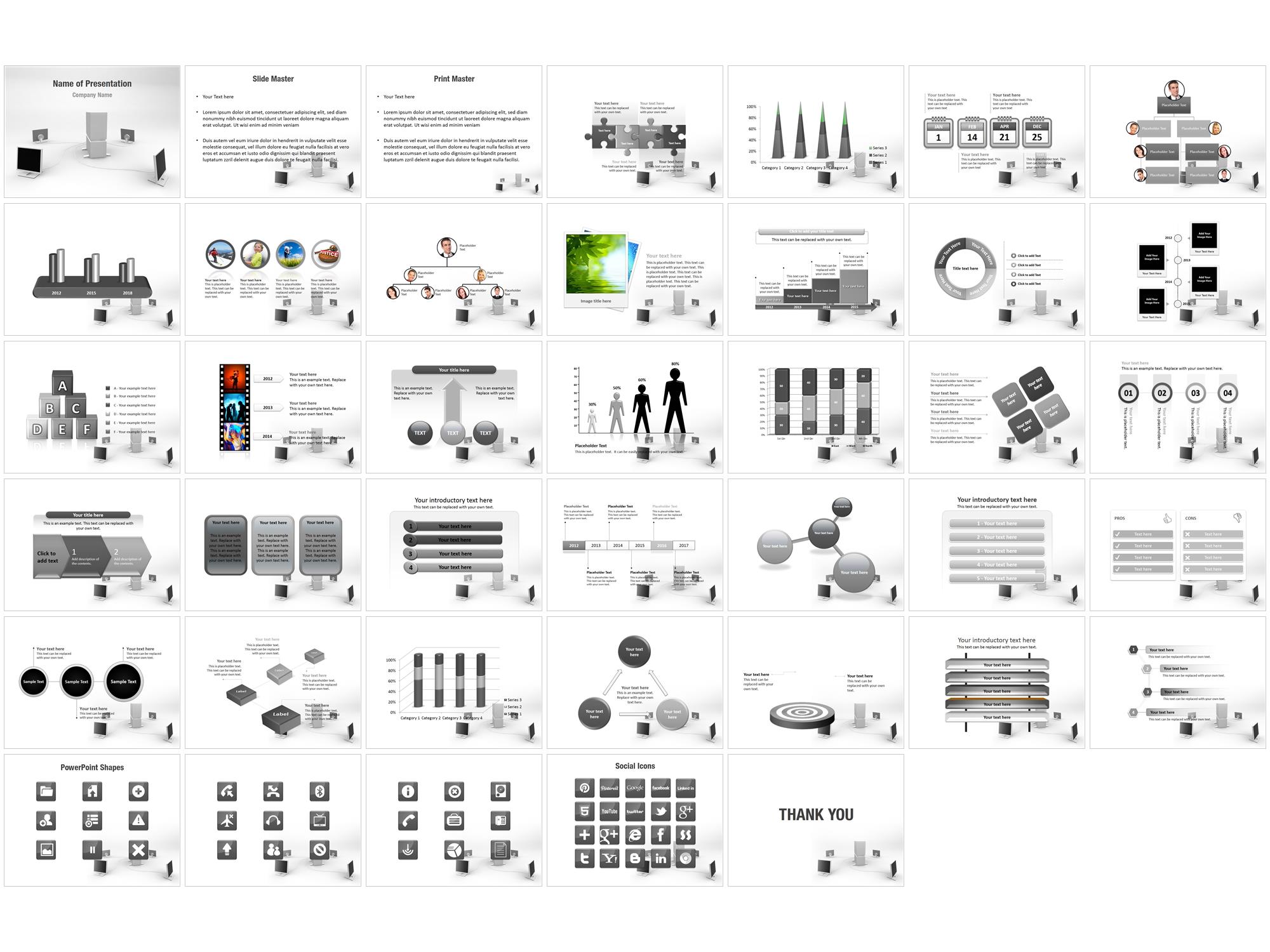 Central Computer Server PowerPoint Templates - Central Computer Server ...