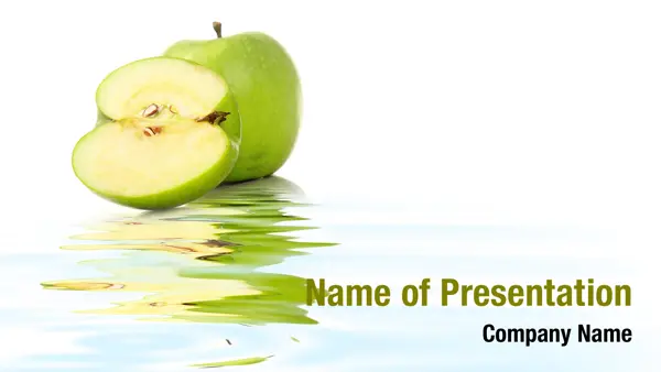 Green Apple Slice PowerPoint Template