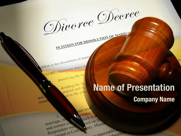 Divorce Decree With Gavel PowerPoint Template